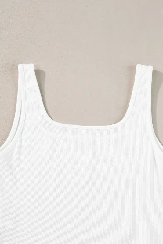 White ribbed slim fit tank crop top - tops/crop tops