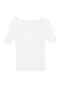 White ribbed square neck short sleeve top - t-shirts