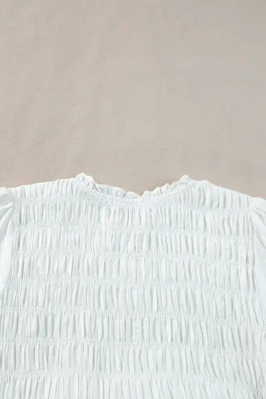 White smocked ruffle mini dress - dresses