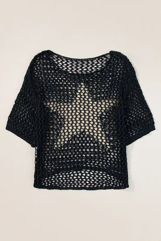 White star graphic crochet summer top - tops/tops & tees