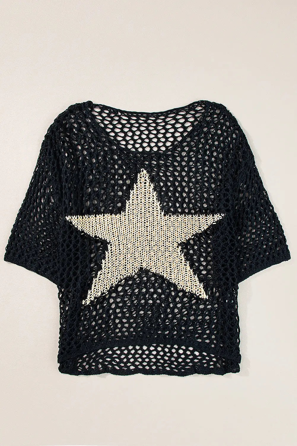 White star graphic crochet summer top - tops/tops & tees