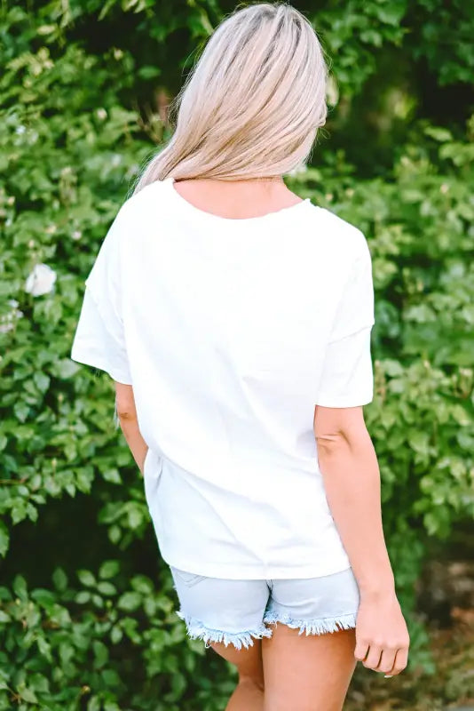 White star loose t-shirt - tops/tops & tees