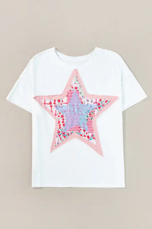 White star loose t-shirt - tops/tops & tees