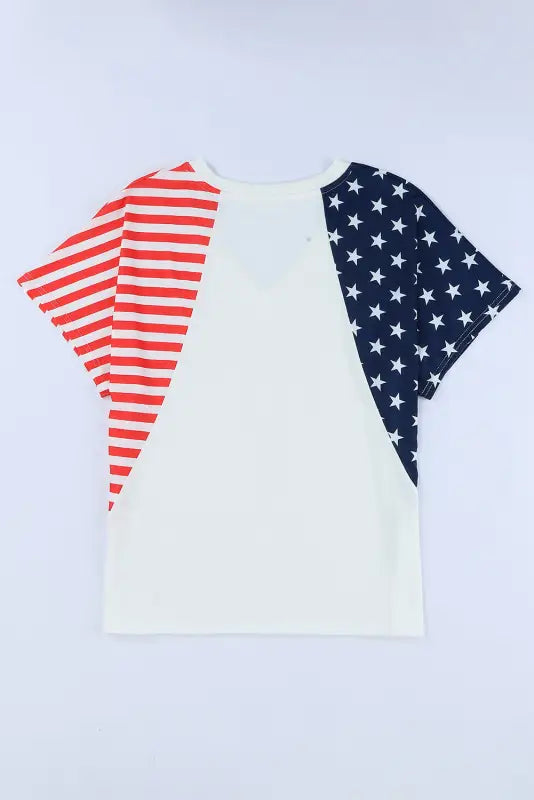 White the us stars and stripes v neck tee - t-shirts