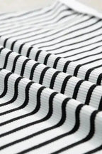 White Stripe Contrast Edge Tee and Shorts Set - Fashionfitz