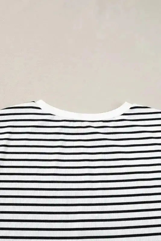 White Stripe Contrast Edge Tee and Shorts Set - Fashionfitz