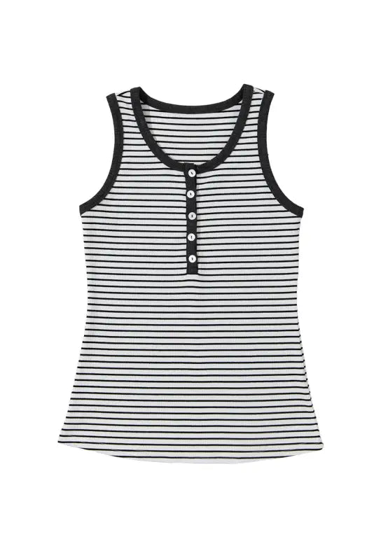 White stripe vest tank top - tops