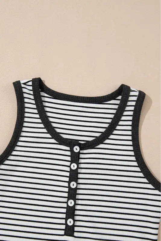 White stripe vest tank top - tops