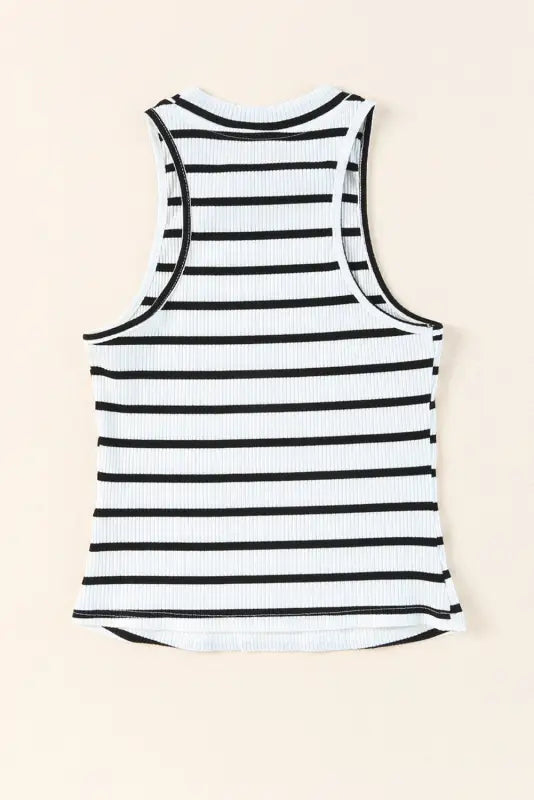 White striped ribbed tank top - tops