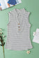 White striped v neck buttoned tank top - tops