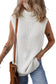 White sweater vest - turtleneck knitted slit hem - tops/sweater vests