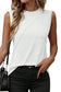 White tank top - crew neck pleated - tops