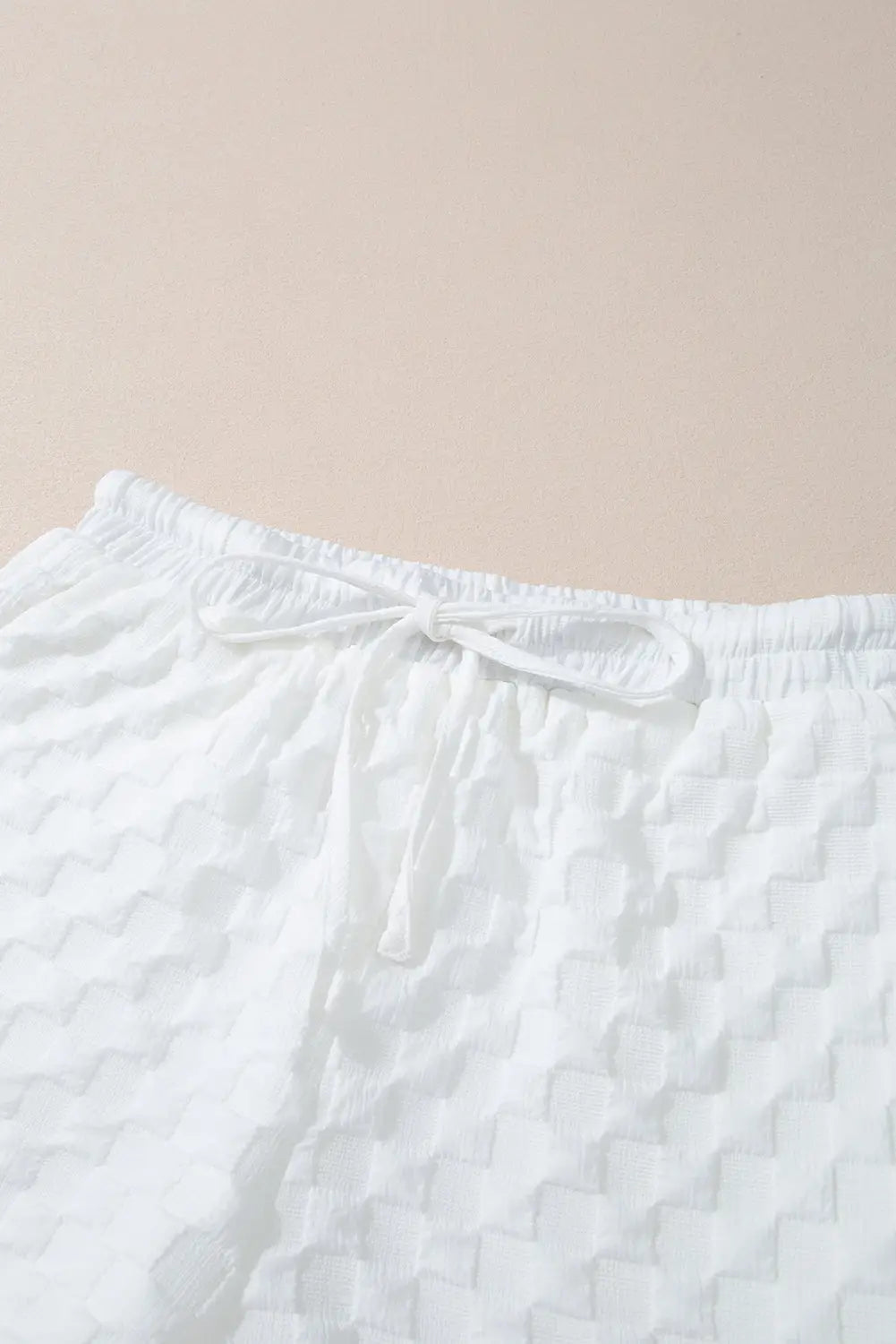 White textured top and shorts set - two piece sets/short sets