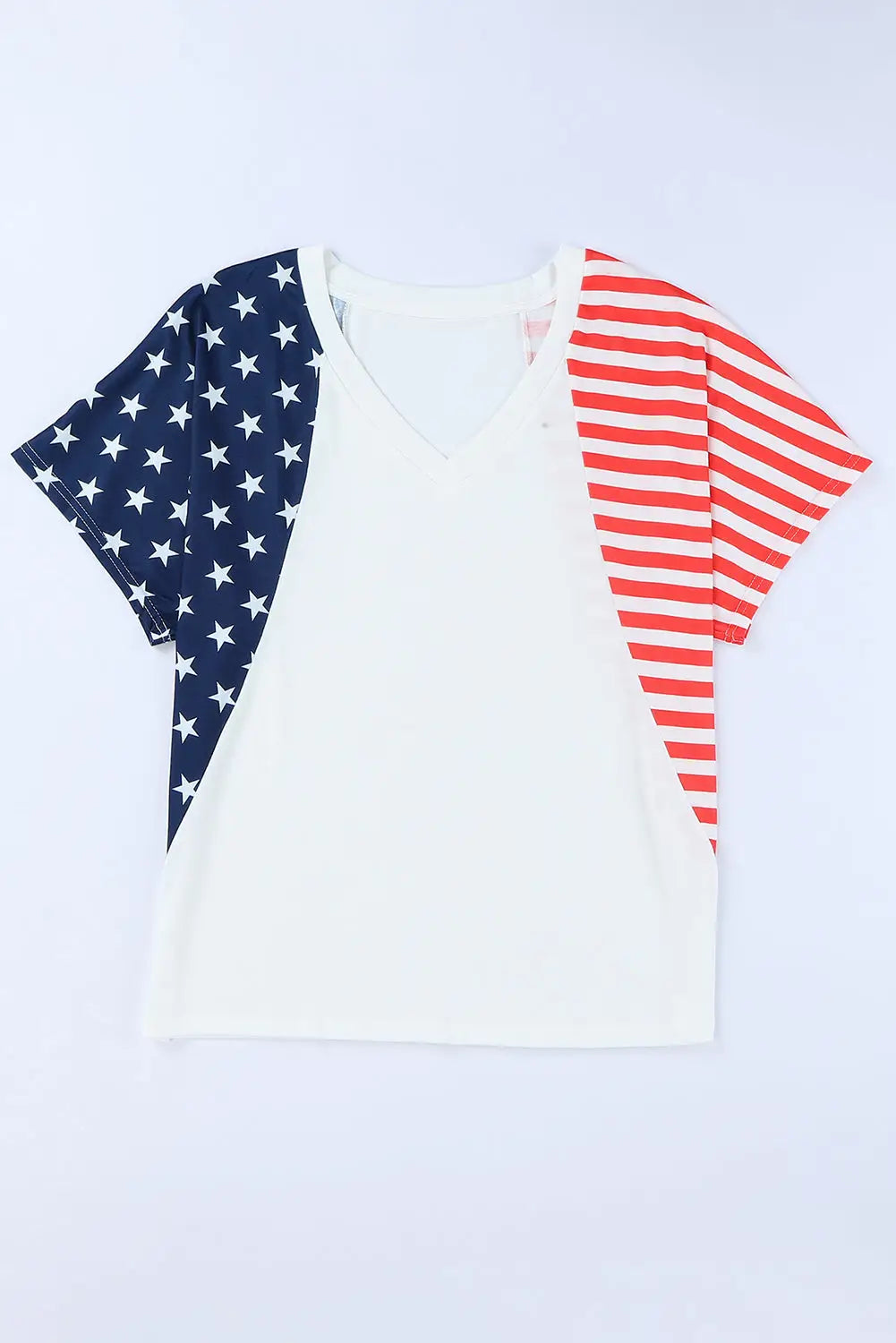 White the us stars and stripes v neck tee - t-shirts