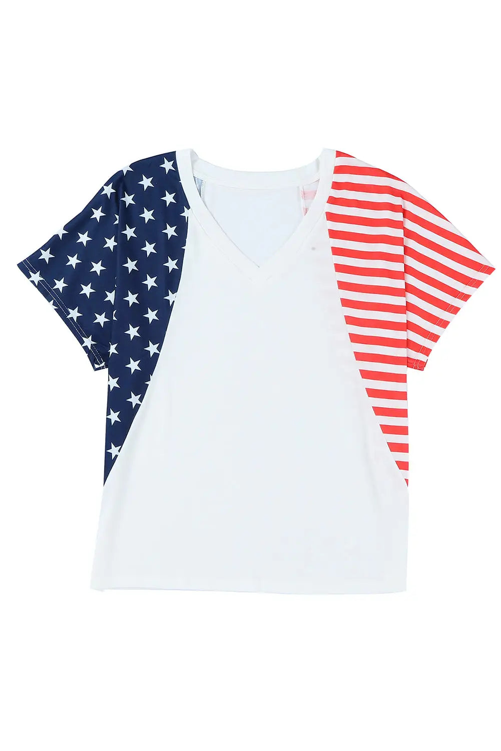 White the us stars and stripes v neck tee - t-shirts