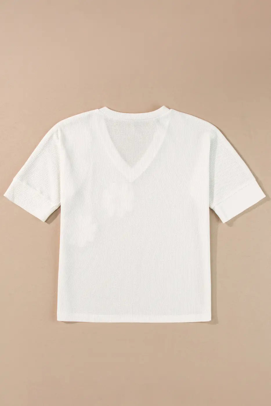 White top - flower applique knitted v neck - tops & tees