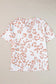 White top - plus size leopard print v neck short sleeve - size/plus tops/plus tops & tees