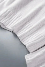 White V-neck Drop Shoulder Knit Sweater - Fashionfitz