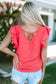 White v neck ruffle sleeve loose top - t-shirts