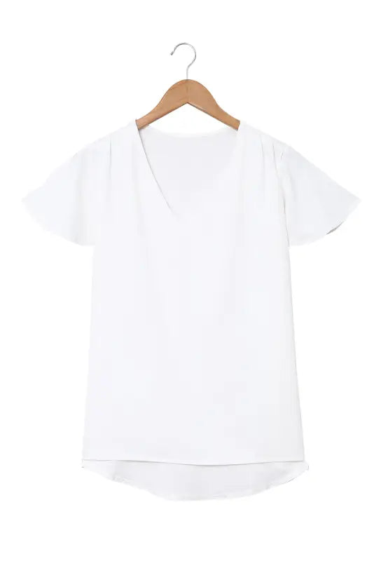 White v neck short sleeve tee - t-shirts