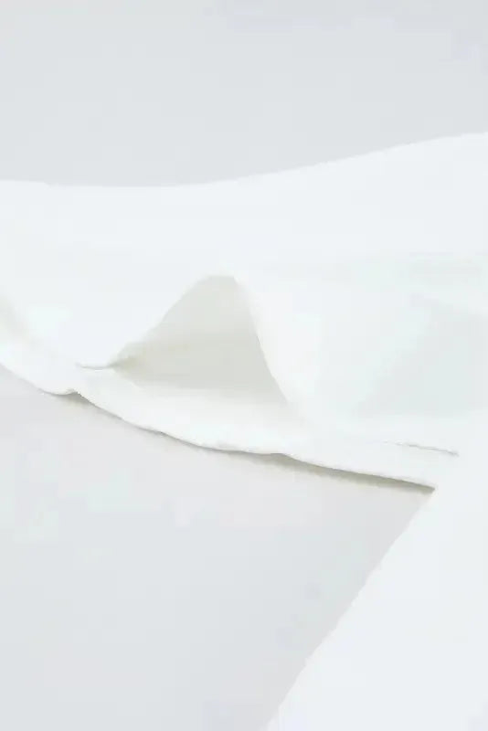 White V Neck Short Sleeve Tee - Fashionfitz