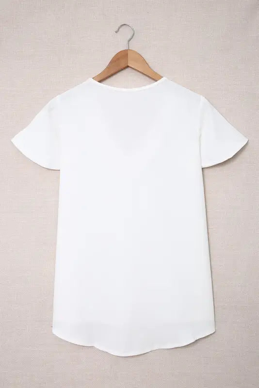 White v neck short sleeve tee - t-shirts