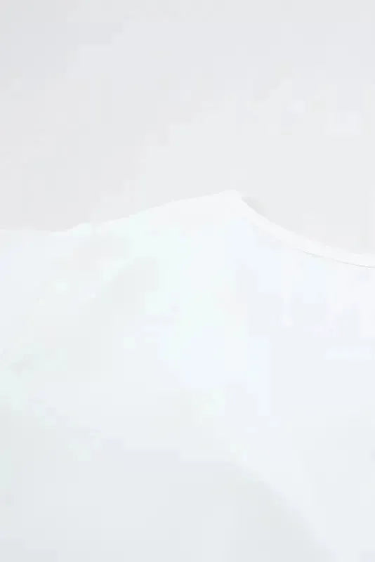 White V Neck Short Sleeve Tee - Fashionfitz