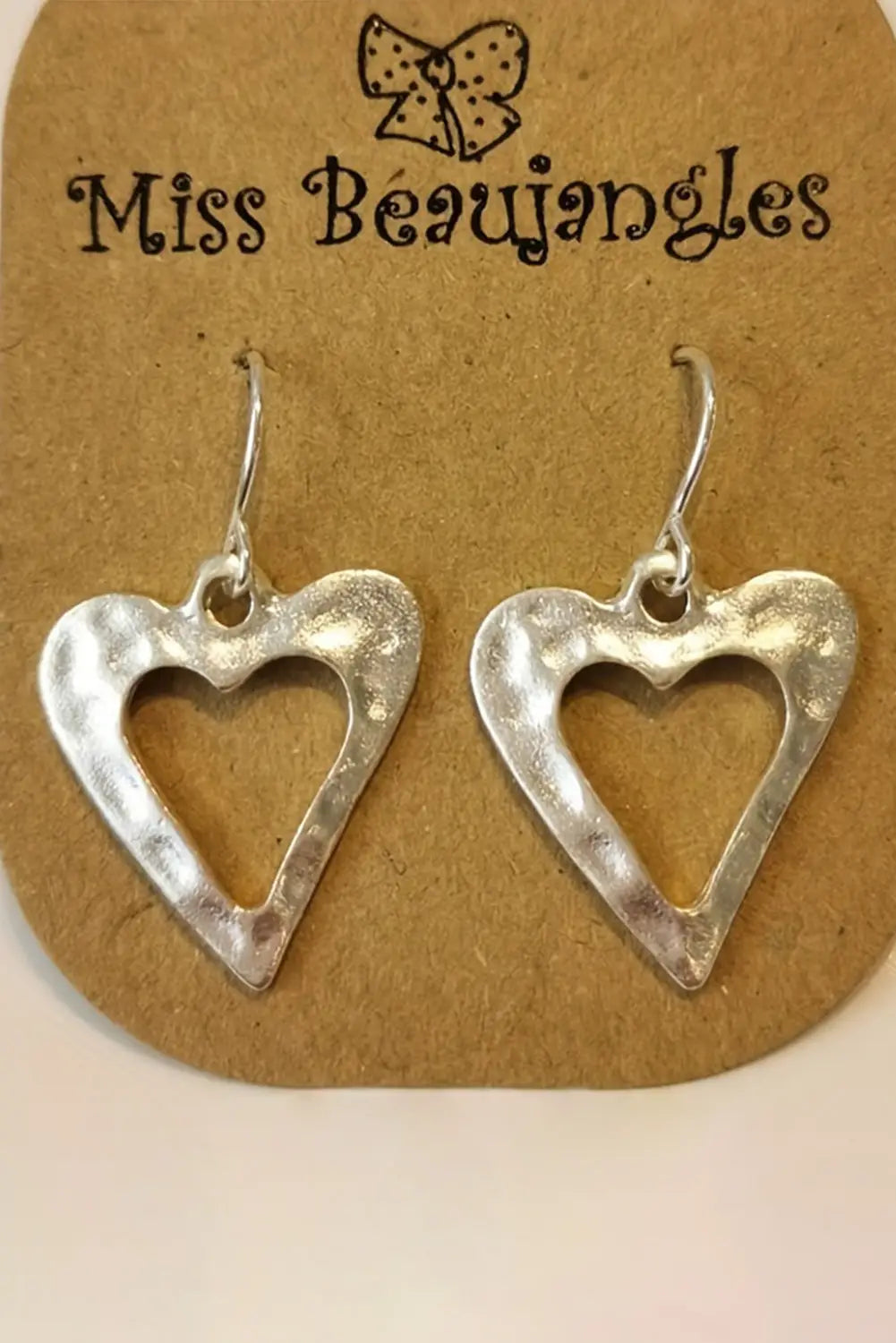 White valentine hollowed heart shape earrings - one size /