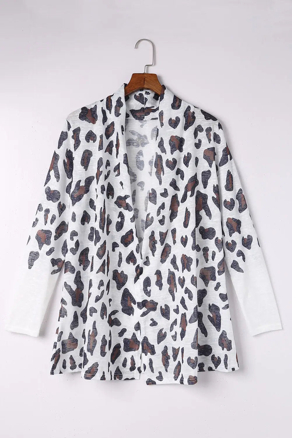 White vintage leopard print open cardigan - sweaters & cardigans