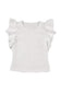 White wavy textured ruffle sleeve top - tops