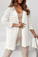 White wavy trim open knit long sleeve cardigan - sweaters & cardigans