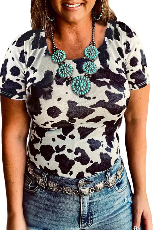 White western cow spots slim fit t-shirt - t-shirts