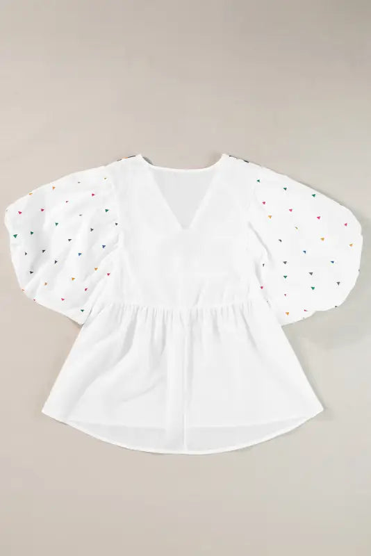 White whisper embroidered shirt - blouses