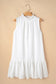 White whisper ruffled mini mini dress