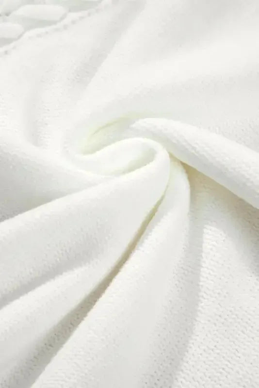 White Woven Tasseled Sleeveless Mock Neck Sweater Vest - Fashionfitz