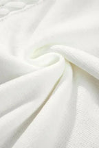 White Woven Tasseled Sleeveless Mock Neck Sweater Vest - Fashionfitz