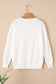 White xoxo glitter print round neck casual sweater