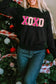 White xoxo glitter print round neck casual sweater