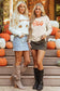 White xoxo glitter print round neck casual sweater