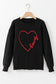 White xoxo glitter print round neck casual sweater