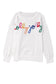 White xoxo glitter print round neck casual sweater