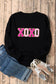 White xoxo glitter print round neck casual sweater