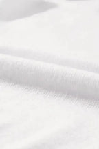 White XOXO Glitter Print Round Neck Casual Sweater - Fashionfitz