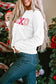 White xoxo glitter print round neck casual sweater