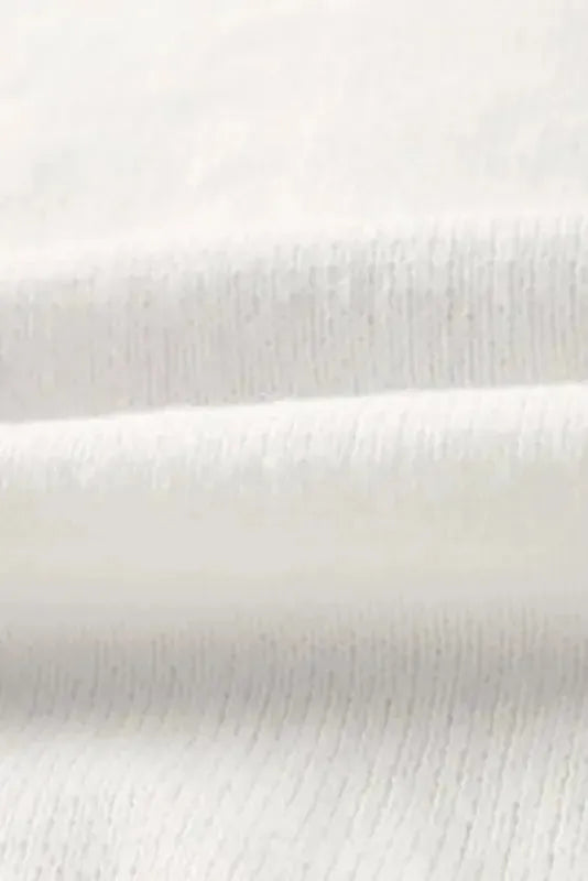 White XOXO Glitter Print Round Neck Casual Sweater - Fashionfitz