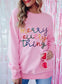 White xoxo glitter print round neck casual sweater