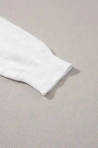 White XOXO Glitter Print Round Neck Casual Sweater - Fashionfitz