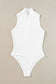 White zip-up bodysuit - mock neck ribbed sleeveless, perfect for relax relax comfort