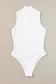 White zip-up bodysuit - mock neck ribbed sleeveless relax relax relax style