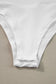 White cotton underwear or bikini bottom paired with a mock neck zip-up ribbed bodysuit